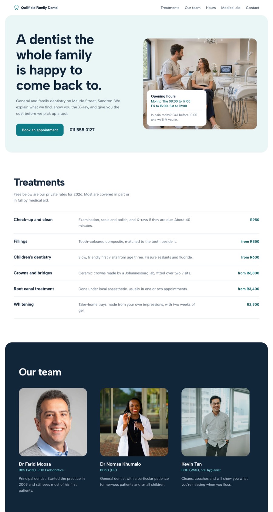 Medical practice website design preview