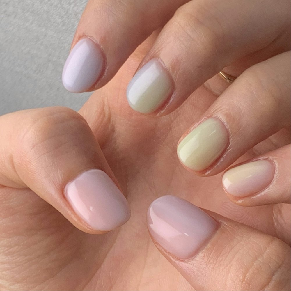 A pastel gel manicure